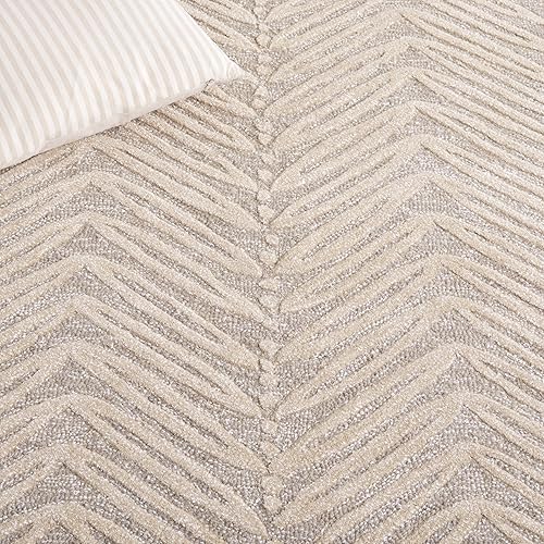 Miniatura 7 de Martha Stewart x SAFAVIEH - Colección de alfombras de área, alfombra de 2 pies 3 pulgadas x 10 pies, gamuza beige, lana y viscosa hecha a mano,