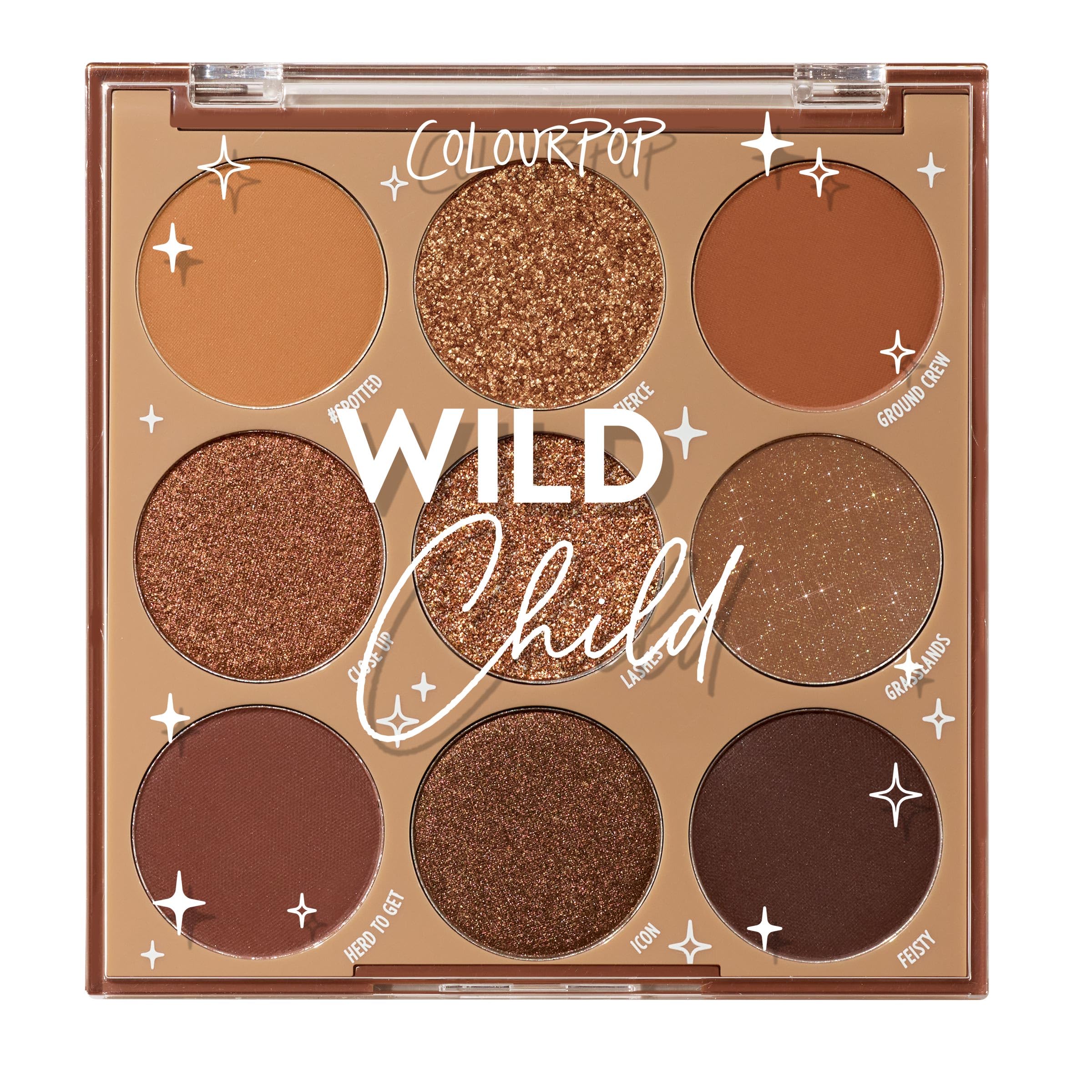 ColourPop Wild Child Eyeshadow Palette - Rich Chocolate Brown Eye Makeup Palette with Matte, Metallic, Matte Sparkle & Glitter Finishes - High-Pigment Eye Makeup with a Long-Wearing Formula (0.3 oz)