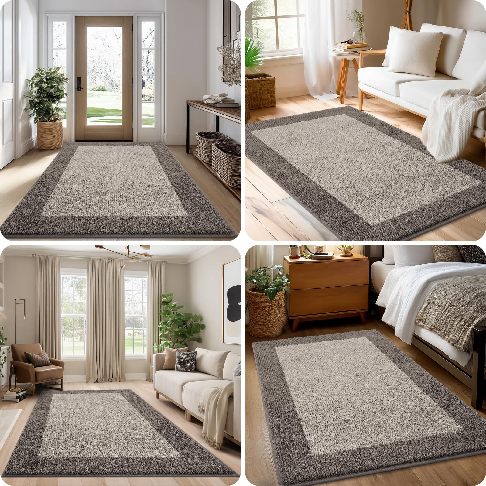 Waschbar Teppich Läufer 80 x 213 cm, Eingangsteppich, rutschfeste Fussmatte für Küche, Schlafzimmer, Flur, (Rollenverpackung)