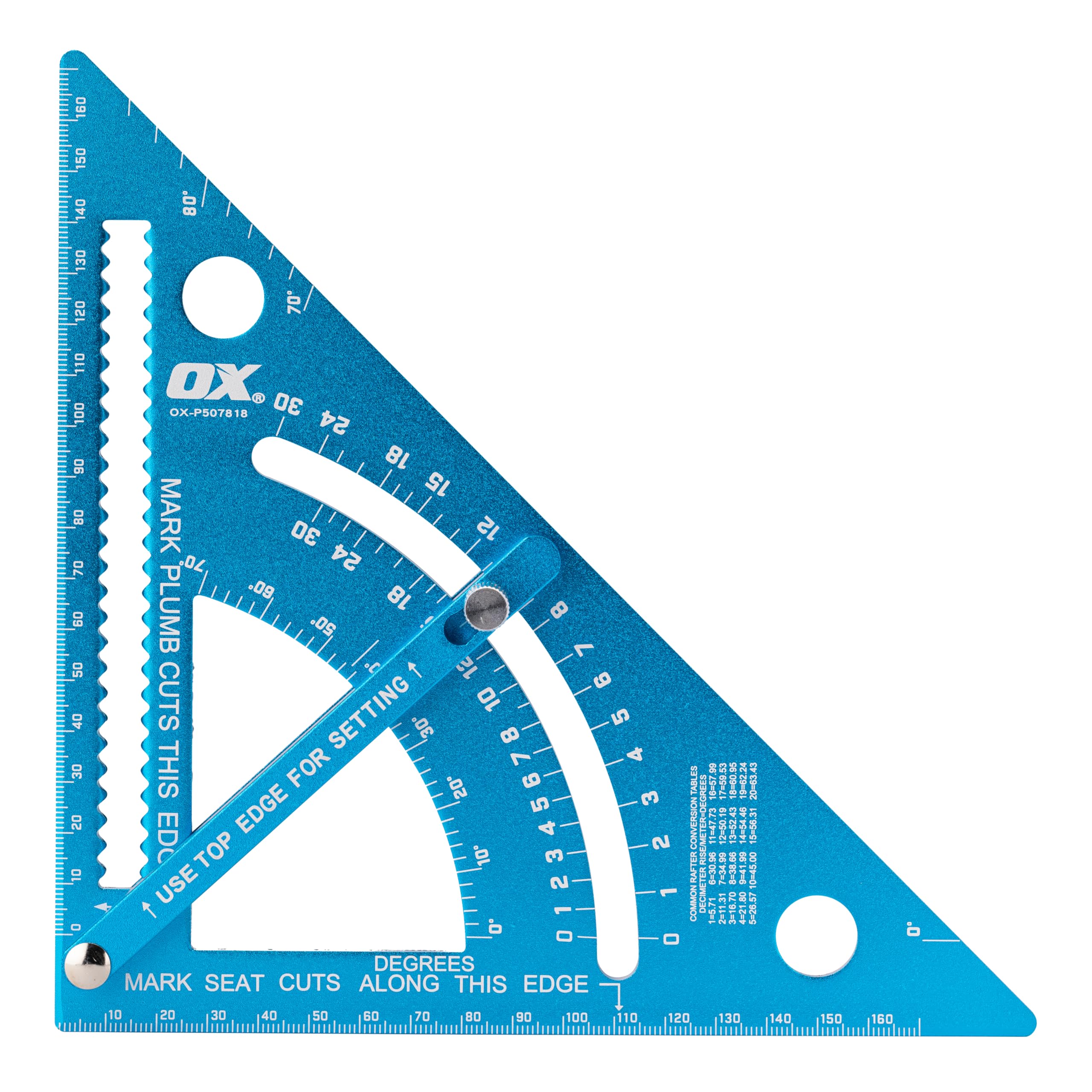 OX Tools OX-P507818 180mm Pro Adjustable Aluminium Rafter Square