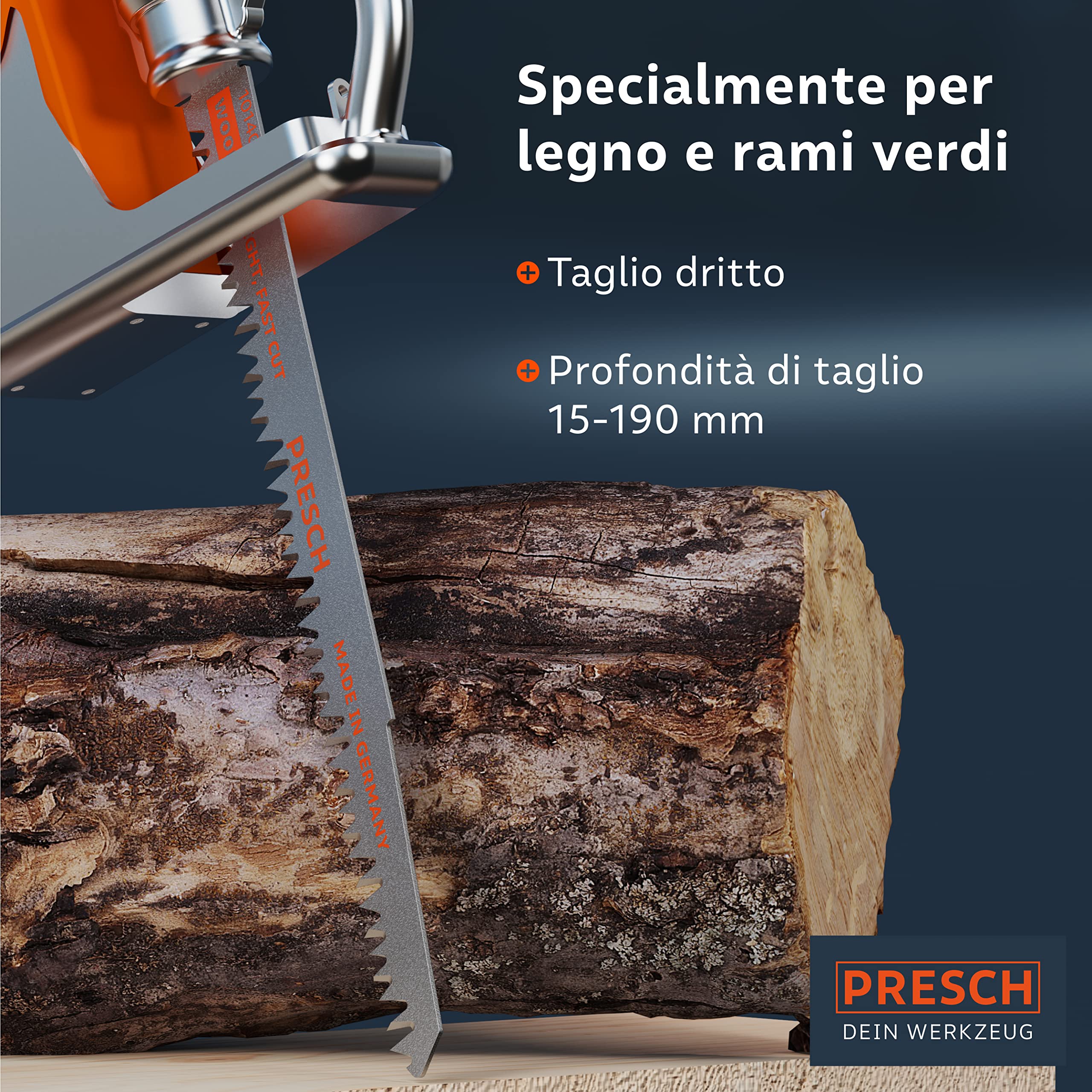 Presch Lame per sega a gattuccio legno e rami verdi 210mm 10 pz - taglio 15-190mm - Lama gattuccio per giardinaggio - set di lame incl. scatola.