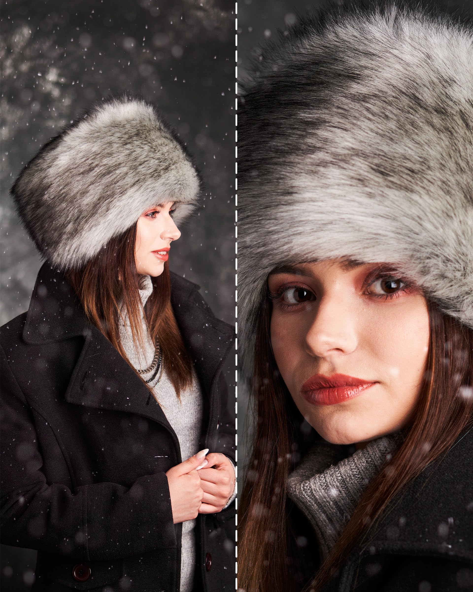 Futrzane Classic Cappello Cosacco - Colbacco Pelo Donna di Pelliccia Sintetica