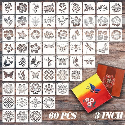 Miniatura 9 de Plantillas de letras para pintar reutilizables plantillas pequeñas de plástico para pintura en aerosol de 2 pulgadas para madera, pared, 64 unidades