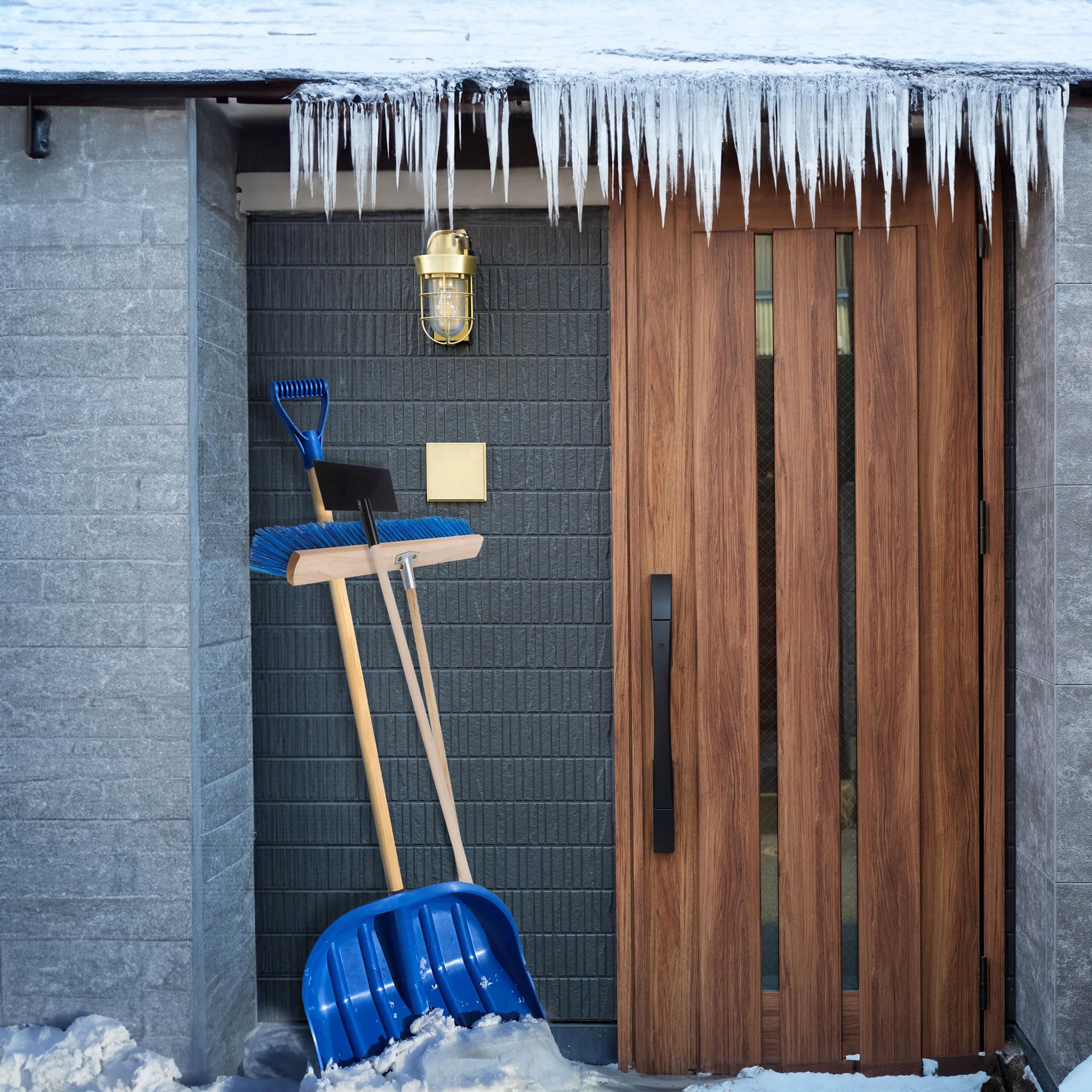 Kit de déneigement pour un nettoyage efficace dans les entrepôts et sur les routes - Avec pelle à neige, pousse-glace et balai - 50 cm - Élimination de la neige et de la glace