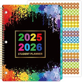Student Planner 2025-2026 - Academic Organizer July 2025 - June 2026, 9" x 11", School Planner With Stickers, 12 Monthly Tabs - Perfect for School Year