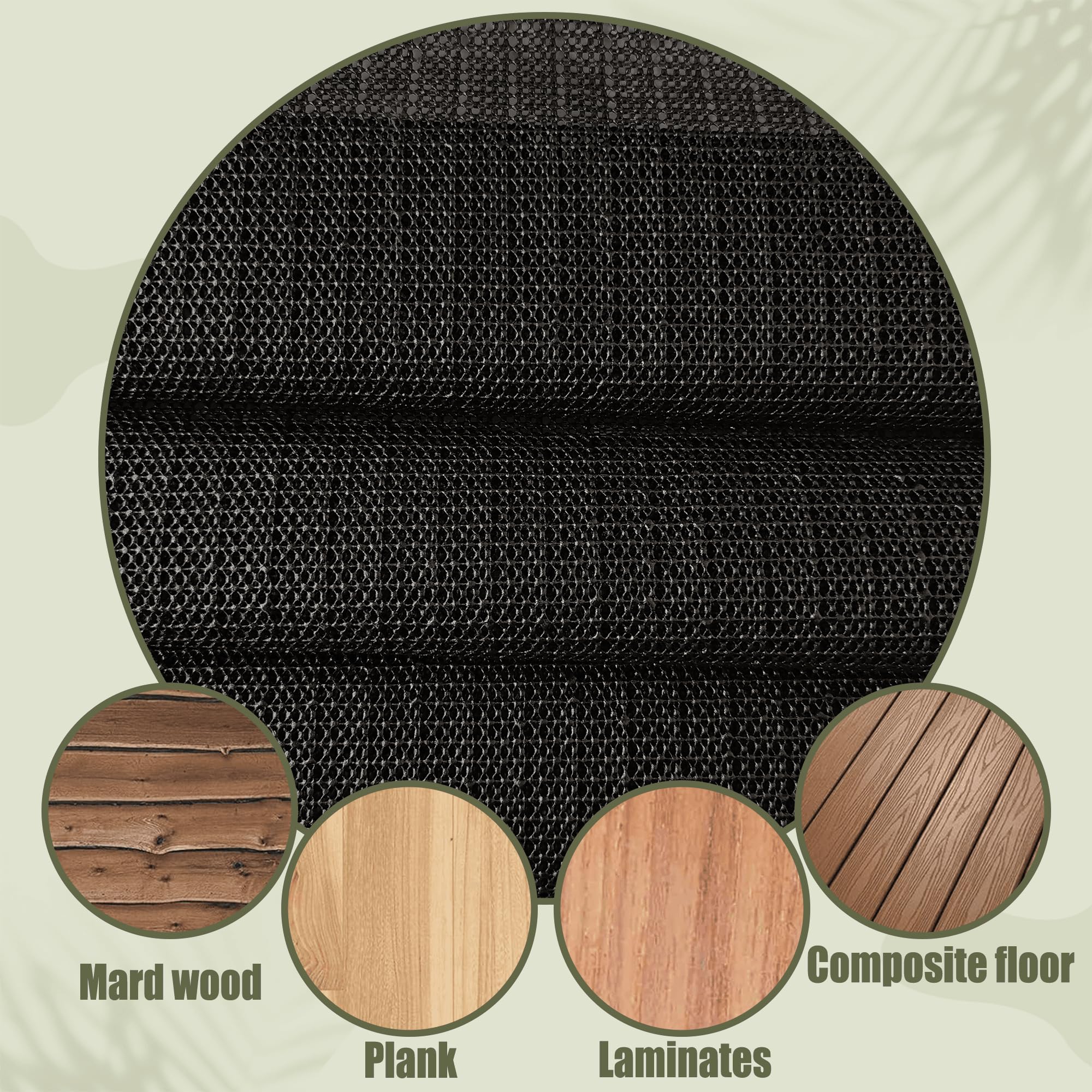 Sottofondo Antiscivolo 110 x 375 cm Antiscivolo Tappeto Sotto Tagliabile per Tappeto, Tappetino per Scaffali, Cassetti, Auto, Pallet, Nero