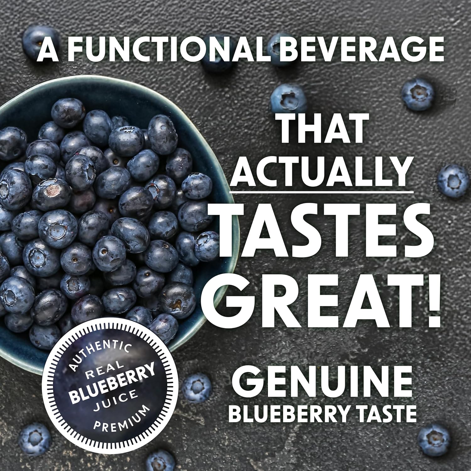 BING BLUEBERRY Energizing Juice Beverage – (12oz/24pk) – Made with REAL Juice! Only 2g added Sugar, Low Calorie; L-Theanine, 5 B-Vitamins & Ginseng; 125 mg Caffeine; Vegan, Gluten + Dairy Free. DELICIOUS