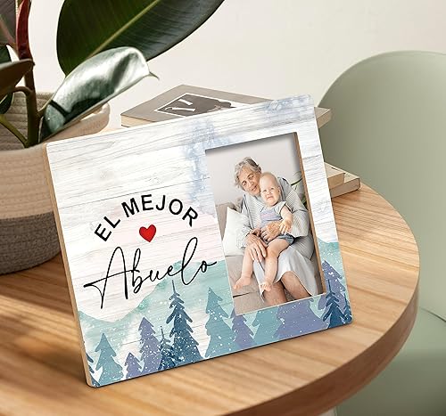 Vista 2 de SRADMO Abuelo Grandpa Gifts - Marco de fotos de madera de 10 x 8 pulgadas