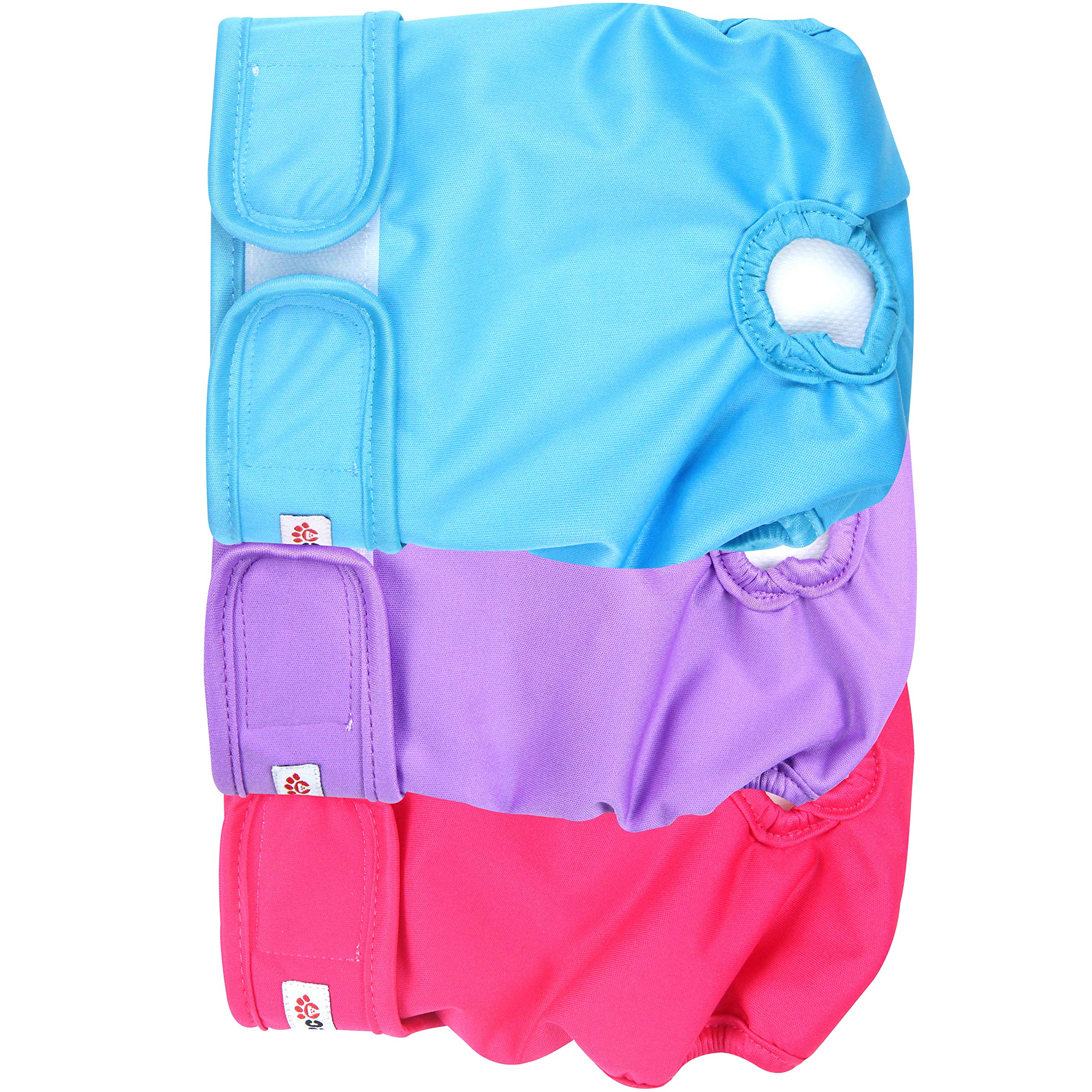 Wegreeco Washable Reusable Premium Dog Diapers, XX-large, Bright Color, for Female Dog, Pack of 3