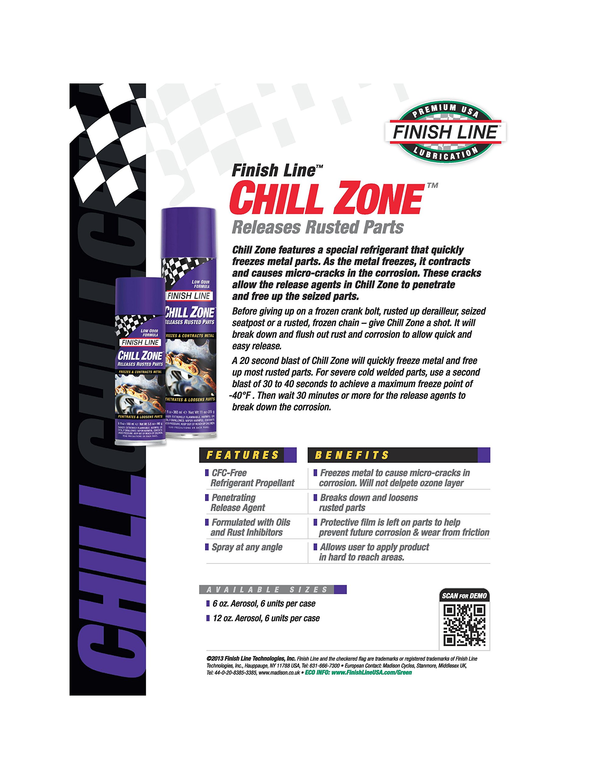 Freezing Finish Line Chill Zone Freezing Penetrant Spray - Rust Remover ...