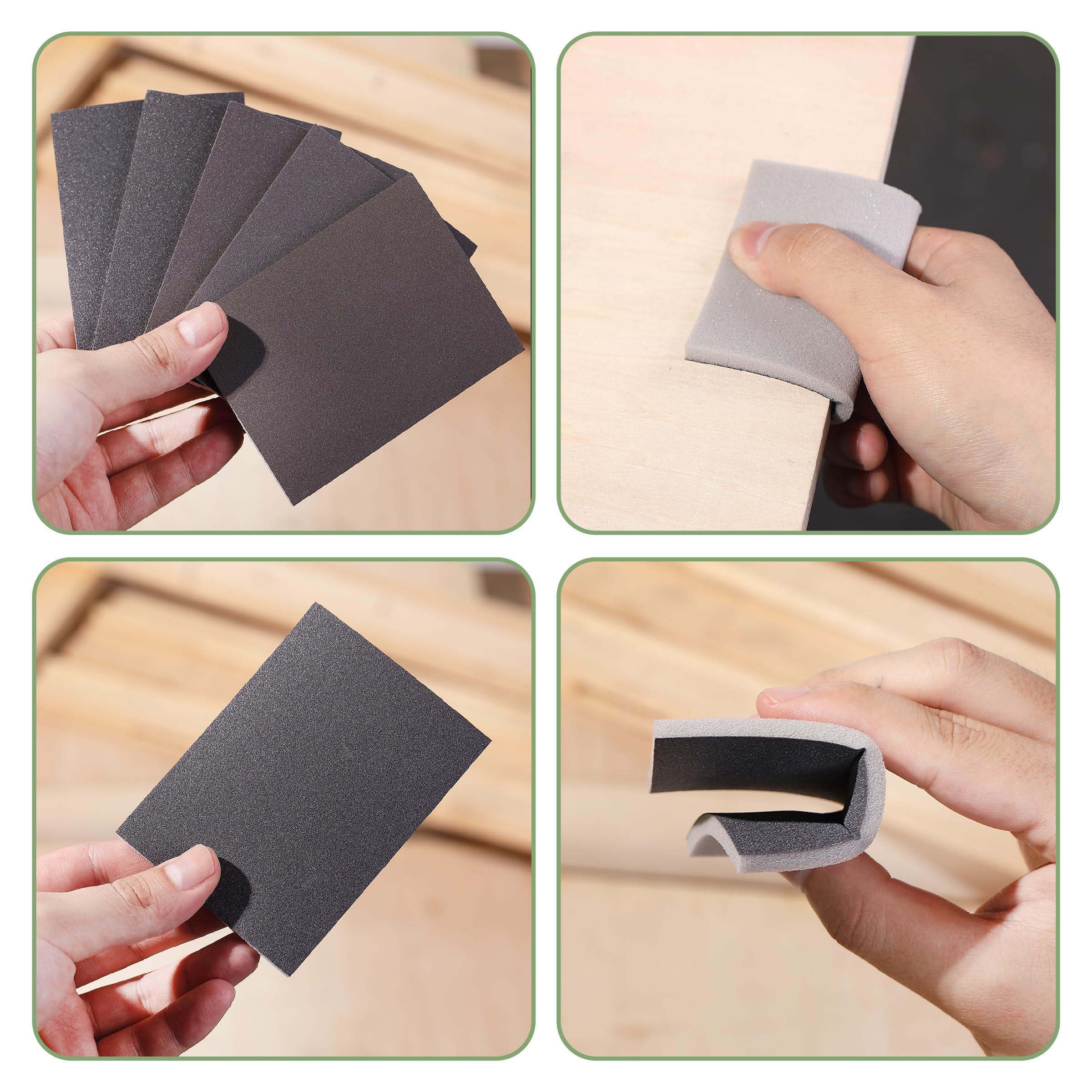 Bates- Sanding Sponge, 6 Pcs, 60/120/220 Grit Assortment, Sandpaper Block, Sanding Blocks For Wood, Drywall Sanding Sponge For Wood, Sanding Blocks Drywall, Sandpaper For Drywall Sanding Block