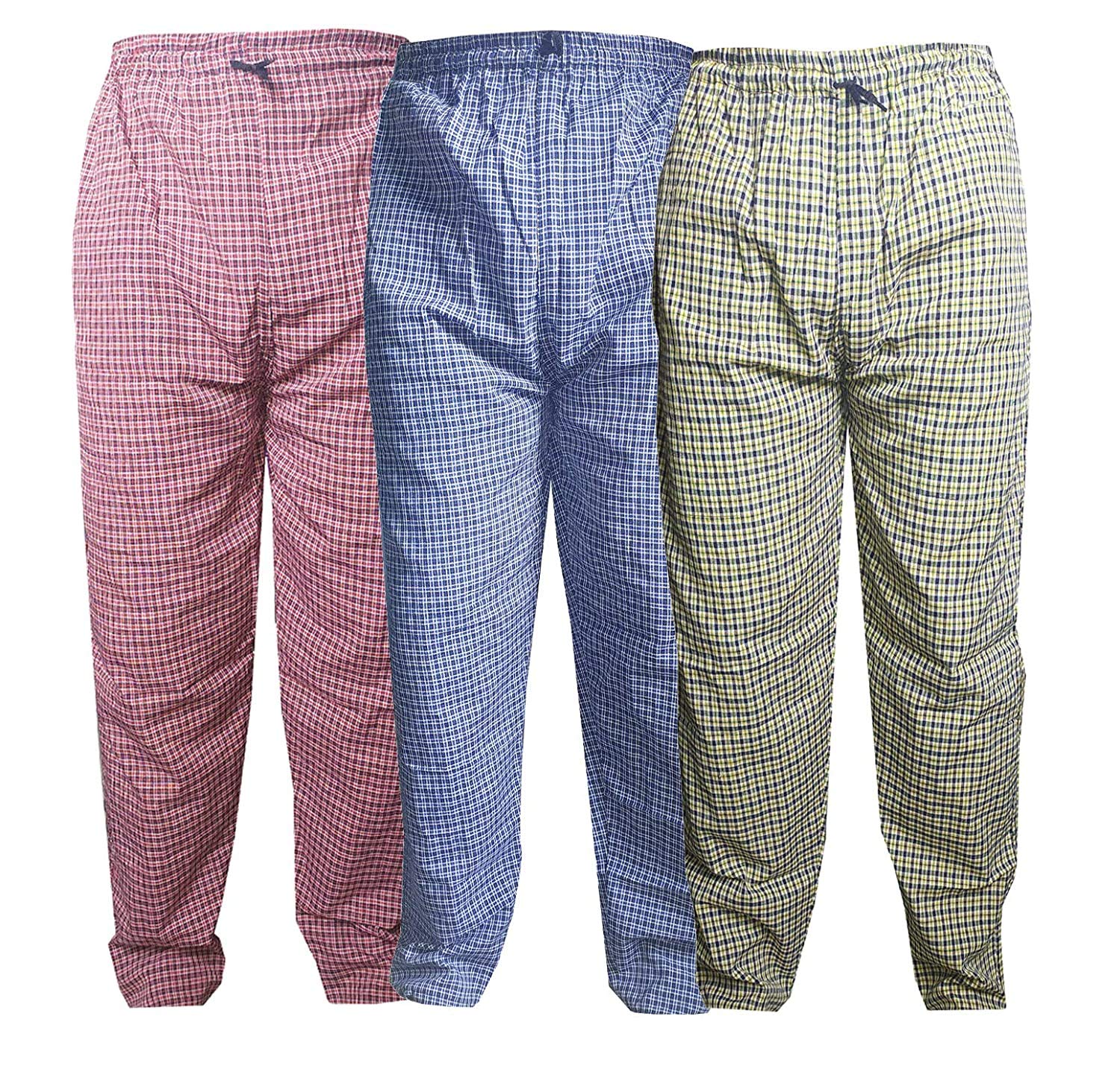 devil Men's Cotton Chekered Multicolour Casual Pajamas -(Pack of 03)-picture-11