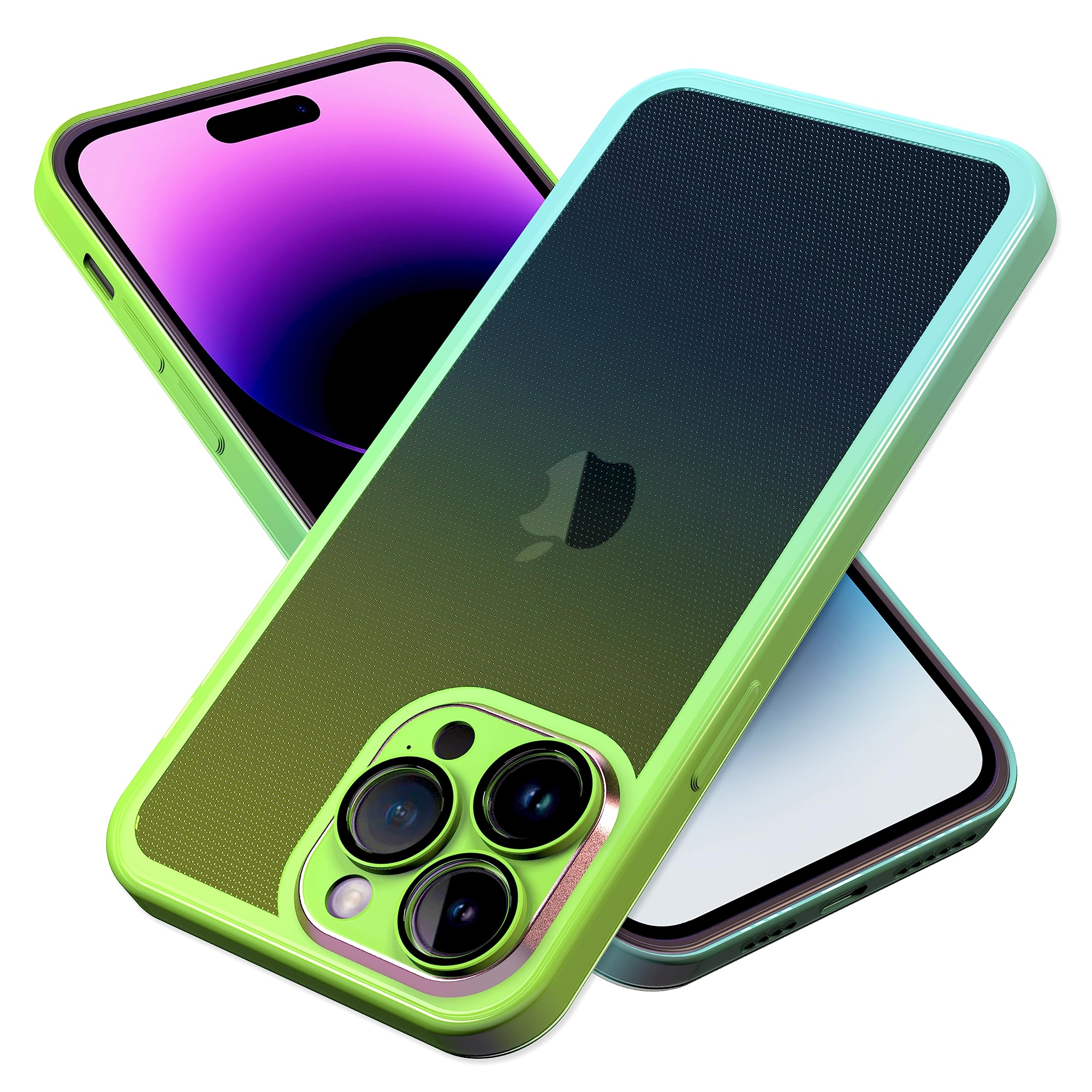NEWTOP Cover Moda 02 Per IPhone 14 | Custodia TPU Sfumata Trasparente Opaca Con Protezione Fotocamera In Vetro Temperato | Colore Arancione Sfumato - 3