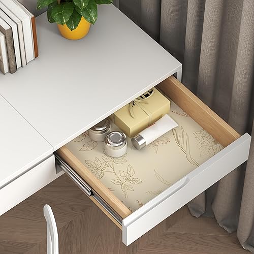 Miniatura 4 de Papel tapiz floral amarillo para despegar y pegar, 17.3 x 197 pulgadas, papel tapiz floral vintage, papel de contacto extraíble para gabinetes,