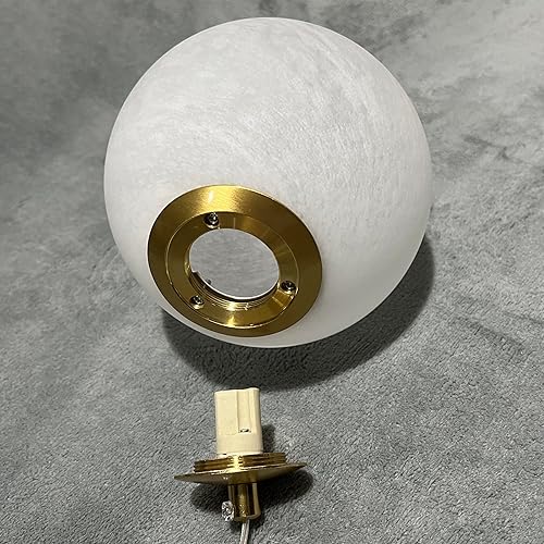 Miniatura 6 de Aeyee Lámpara de araña de burbujas de vidrio con forma de bola, base dorada, 7 luces decorativas para sala de estar, comedor y dormitorio