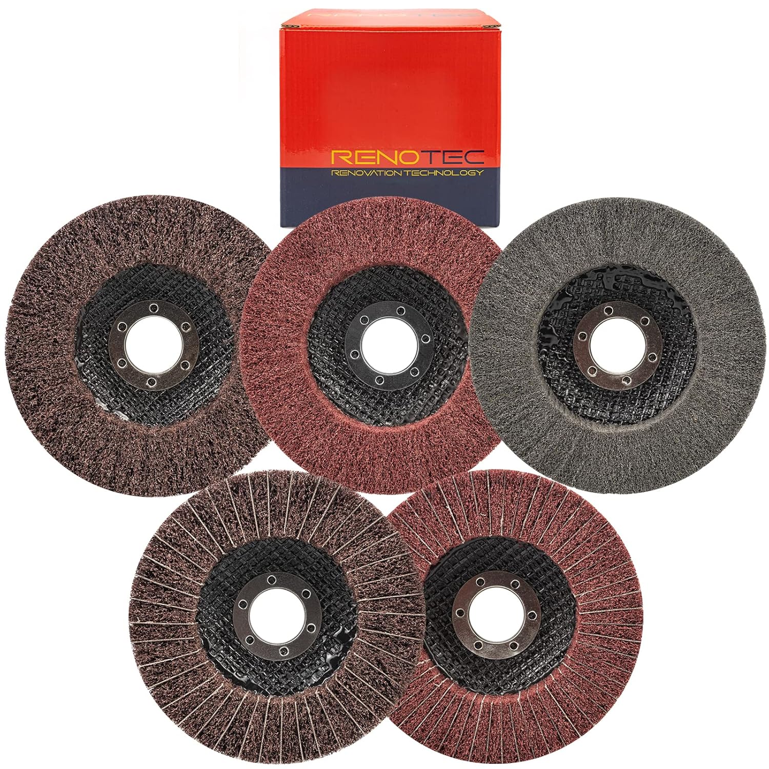 5PCS/Set 4.5" x 7/8" Nylon Fiber Flap Disc Polishing Grinding Wheel