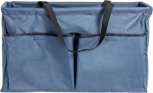 Miniatura 8 de Household Essentials Krush Bolsa multiusos de lona con bolsillos, bolsa reutilizable para comestibles, color azul con ribete negro