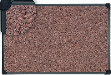 MasterVision Maya Series Self-Healing Tech Cork Bulletin Board, Wall Mounting Push Pin Cork Board, 24" x 36", Black Frame, Brown