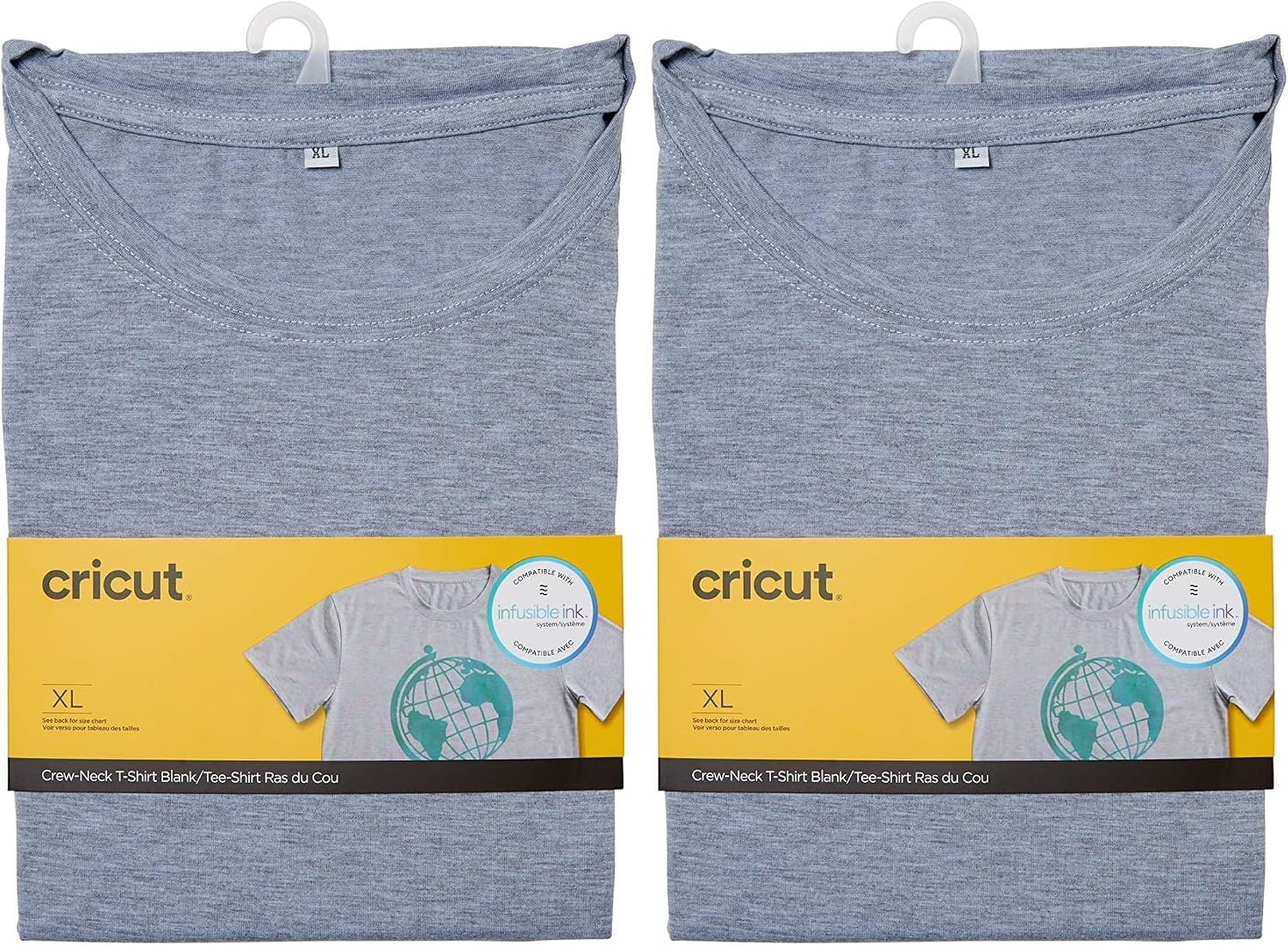 Cricut Mens Infusible Ink Blanks, Gray, X-Large US (Pack of 2)