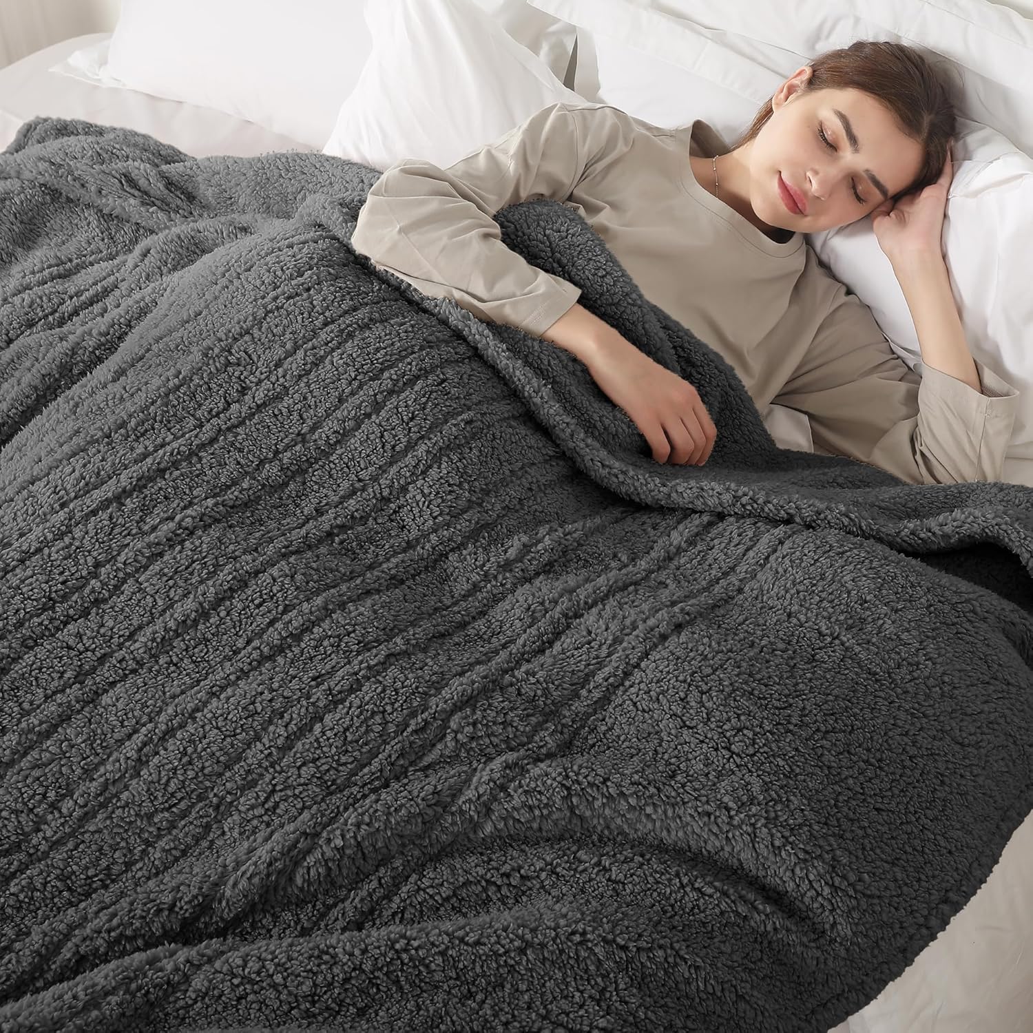 Full Size Heated Blanket, Electric Heated Blanket with 6 Heating Levels & 1-10 Hours Adjustable Timer, Ultra Soft and Thick Washable Full Electric Blanket for Bed, 72"X84", Dark Gray