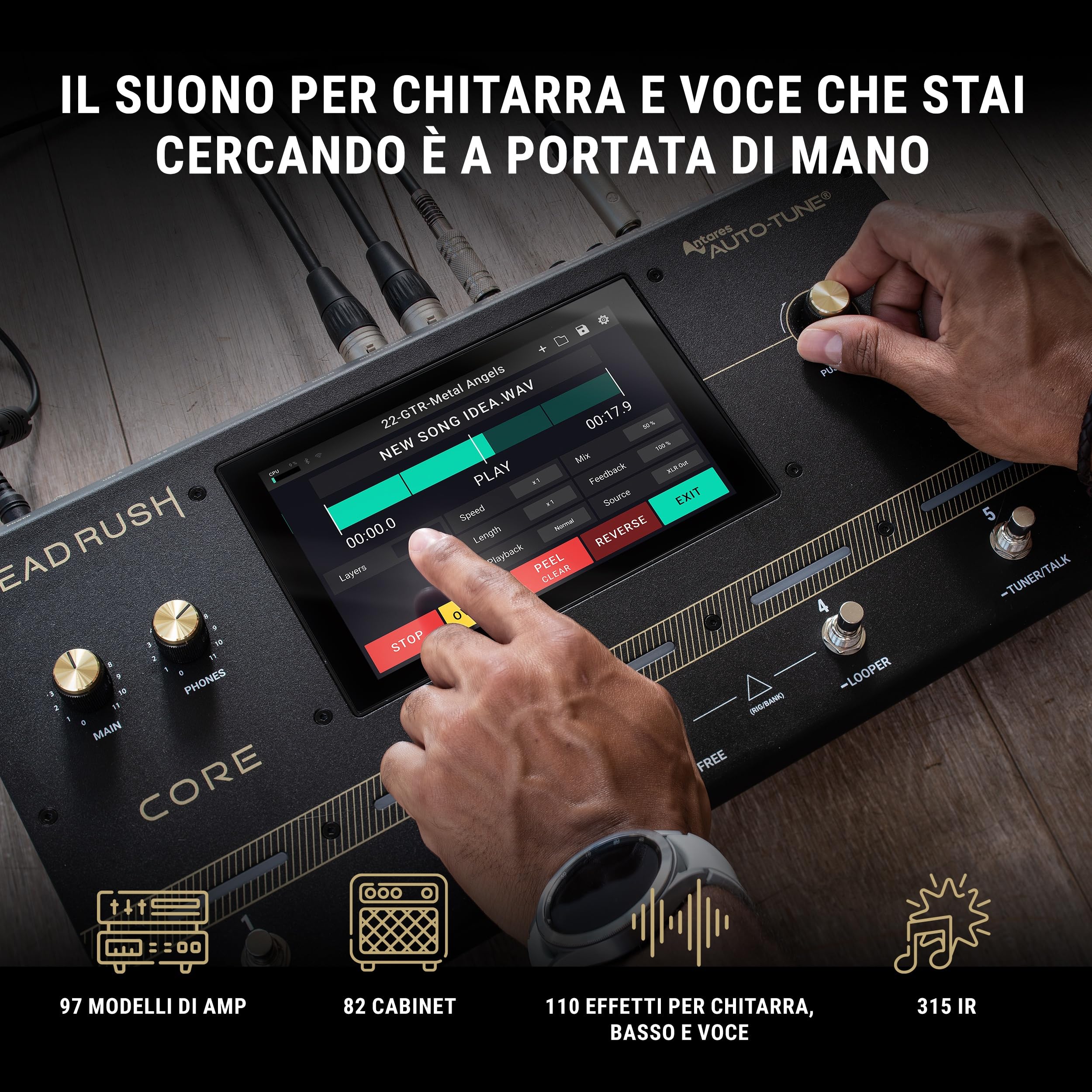 HeadRush Core e FRFR108 MK2 - Pedaliera multieffetto e amp-modeler per chitarra e voce, e 8-inch ampli da 2000W per chitarra e basso con Bluetooth