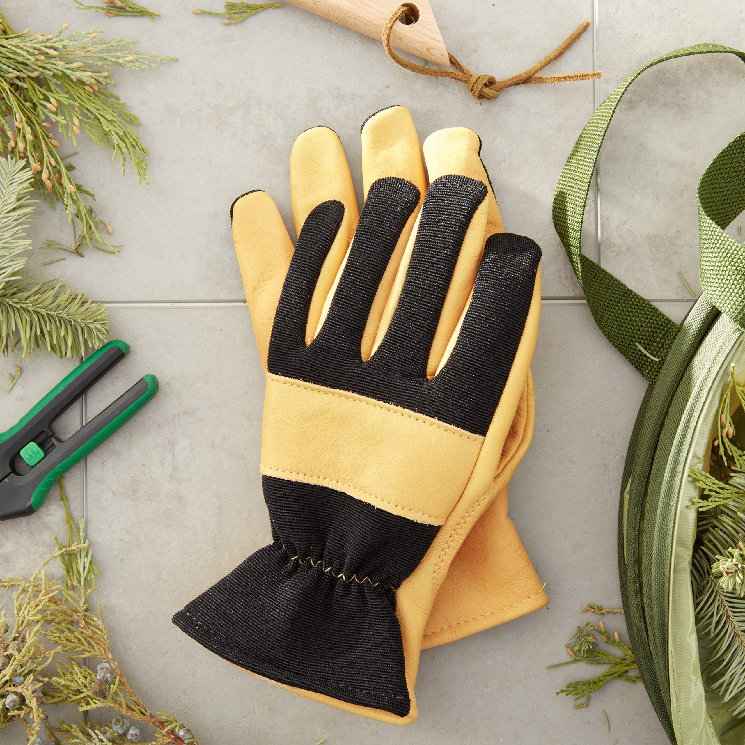 Amazon.com : Midwest Unisex Usa Sewn Leather Glove, Black Spandex