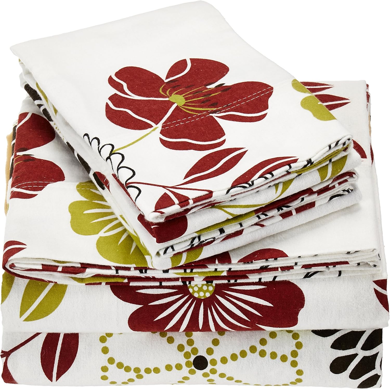 Tribeca Living Floral Printed Extra Deep Pocket Flannel Sheet Set, Twin, XLarge