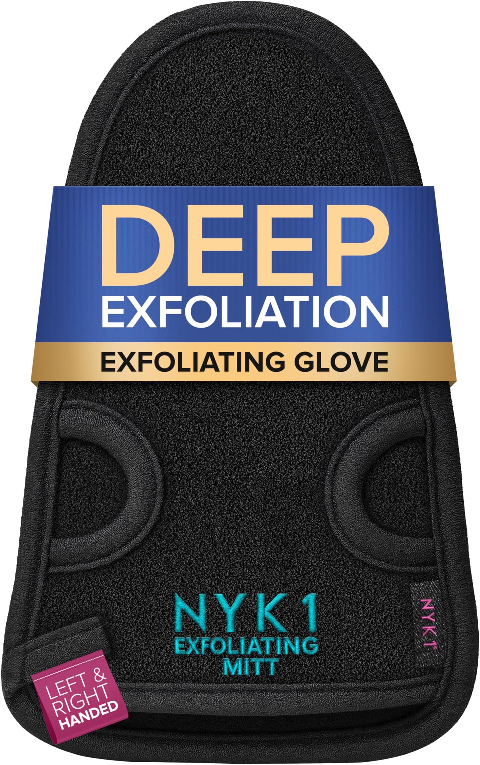 DEEP Exfoliation Body Exfoliator Mitt for Dead Skin Removal (1 Glove) NYK1 Exfolimitt Exfoliating Glove for Smooth, Healthy & Glowing Skin - Washable, Quick-Drying & Gentle On Skin