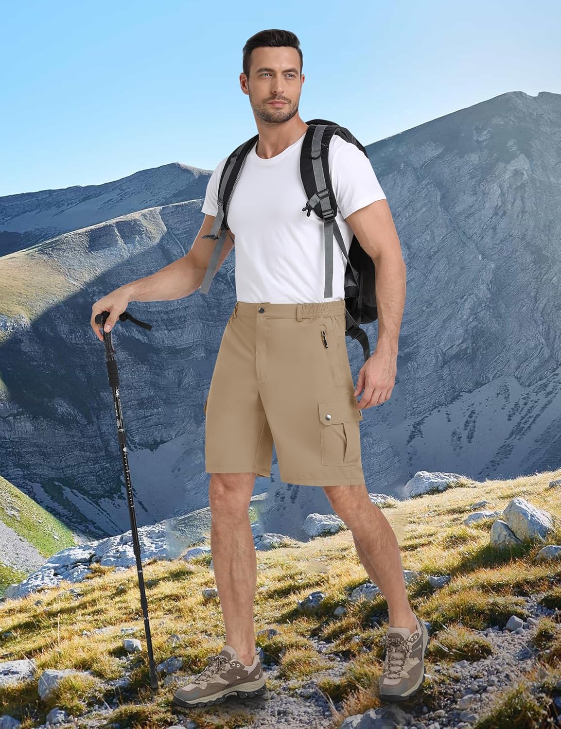 MoFiz Men's Qucik Dry Hiking Cargo Shorts 8"/9" Lightweight Outdoor Men's Stretch Golf Casual Shorts with 5 Pockets - Image 3