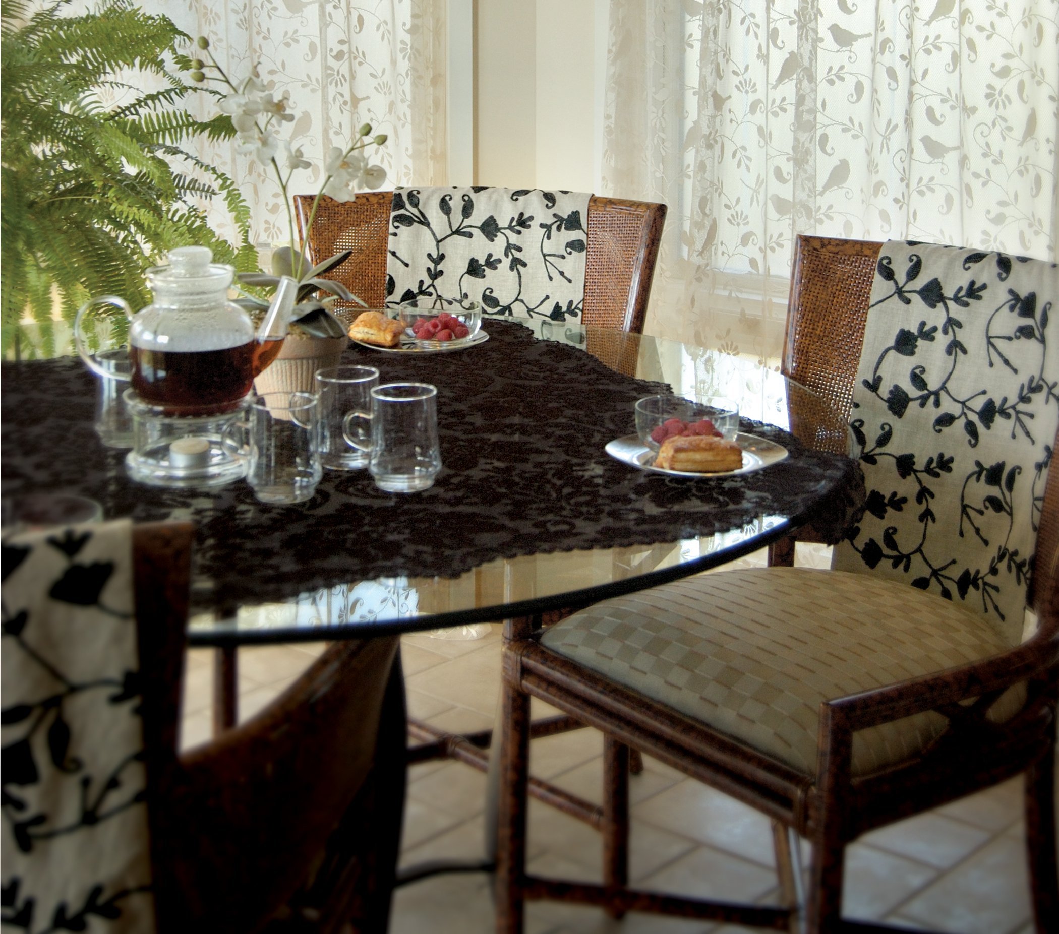 Heritage Lace Runner da tavolo, viso in lino: 100% cotone, esclusivi di ornamento, lino, 33 x 91 cm