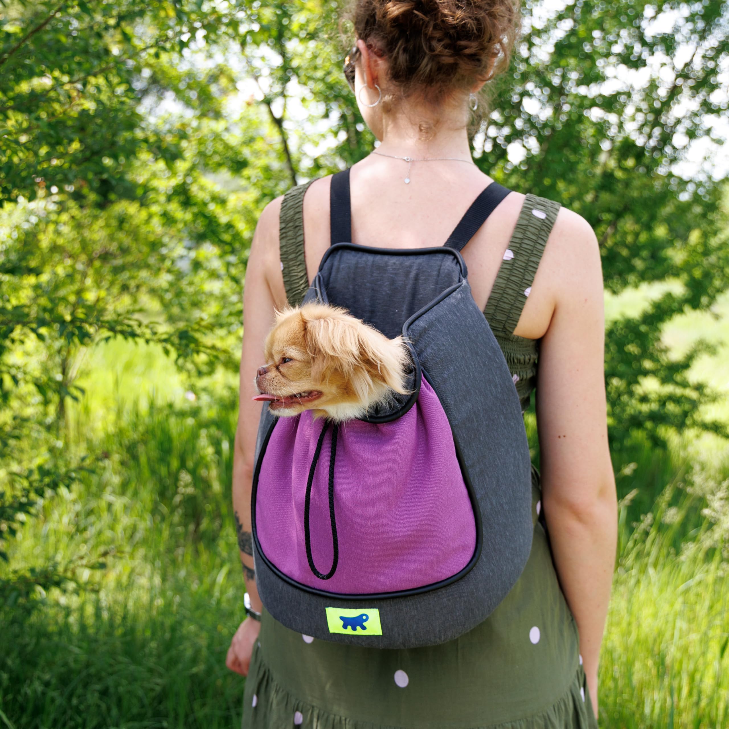 Ferplast Trasportino Gatto TRIP, Zaino per cani, Zaino per Gatti, Trasportino per Cani, Cinghie Regolabili, Chiusura con Cordino, Lavabile, fino a 5 Kg, 28 x 18 x h 29 cm, Viola