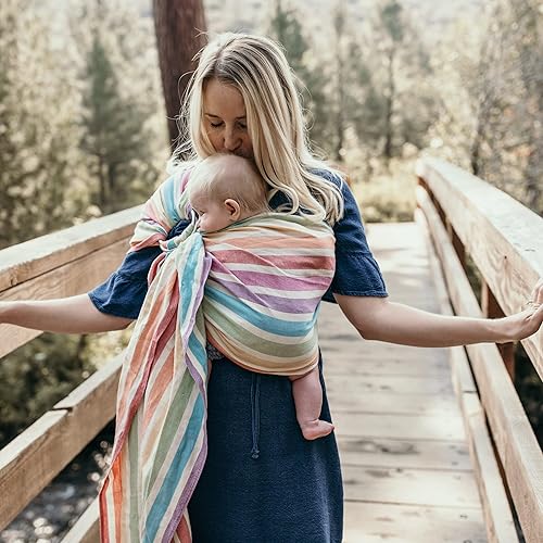 Miniatura 3 de Hip Baby Wrap Portabebés Ring Sling para bebés y niños pequeños, 100% algodón suave, portabebés para bebés de 8 a 35 libras, regalos perfectos para