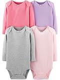 Baby Girls&apos; Pointelle Long-Sleeve Bodysuits&comma; Pack of 4