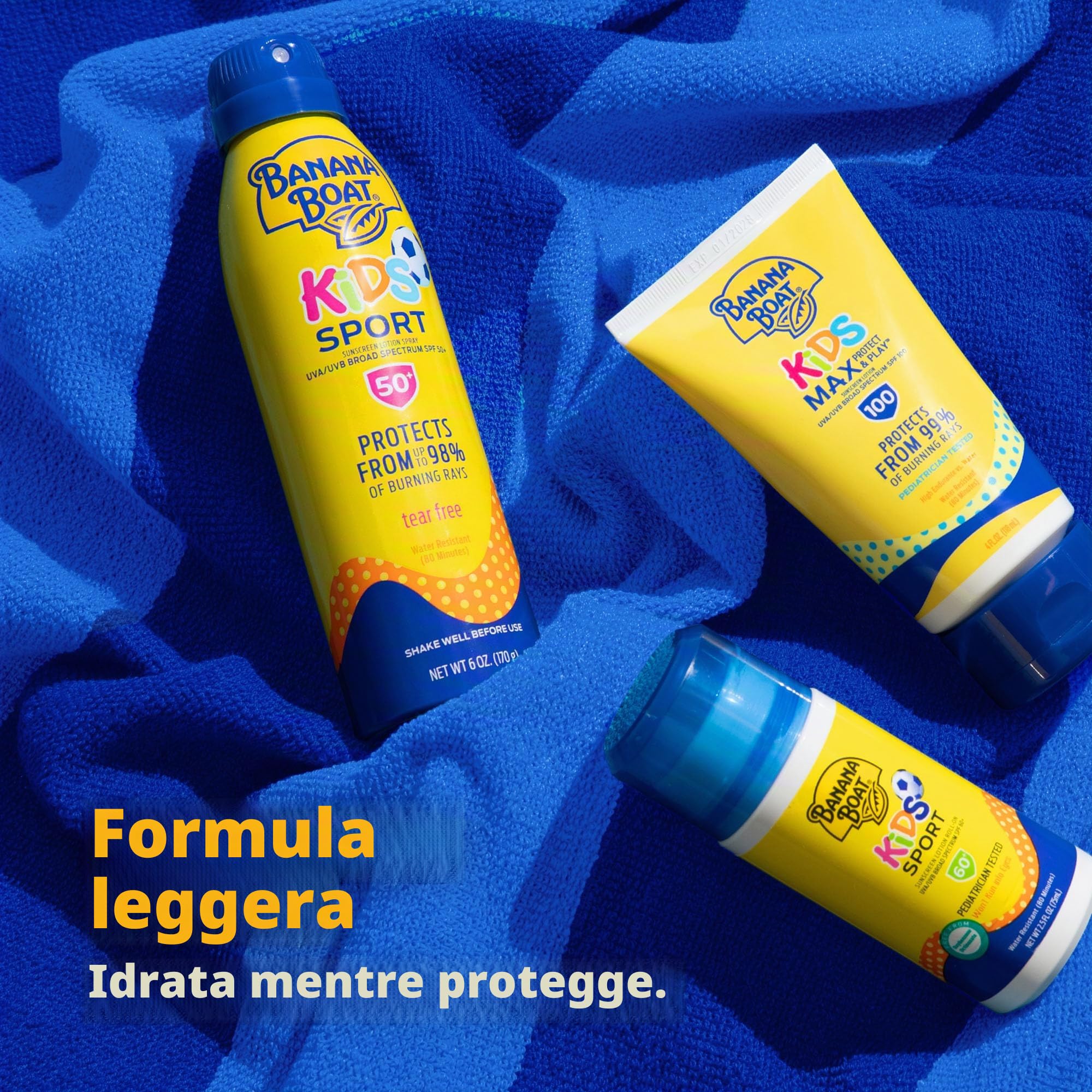 Banana Boat Kids Sport Sunscreen Spray, Sting-Free, Tear-Free, Reef Friendly, Broad Spectrum, SPF 50, 6oz. - Twin Pack
