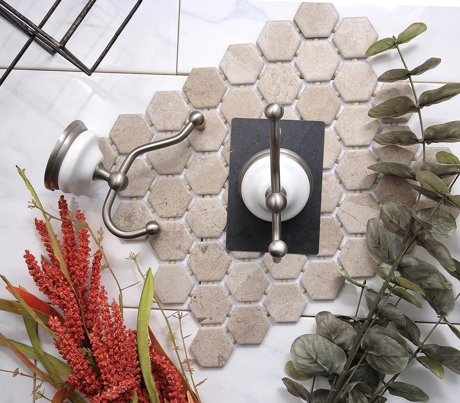 Kingston Brass BAK1117SN Victorian 2-Piece Robe Hook, Brushed Nickel