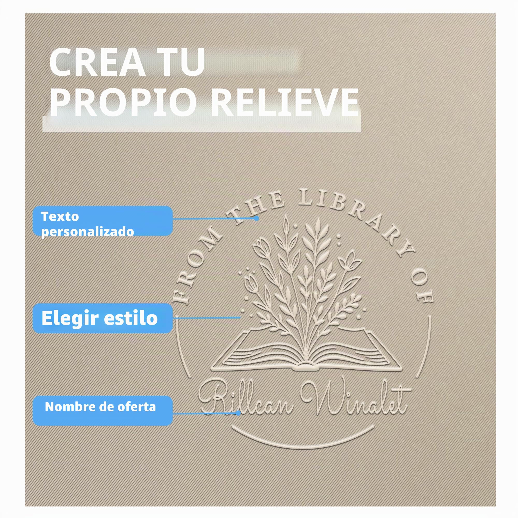 Ex Libris Personalizado | Sellos Personalizados Embosadero De Libros Personalizado Sello De Libros (Flores 1)