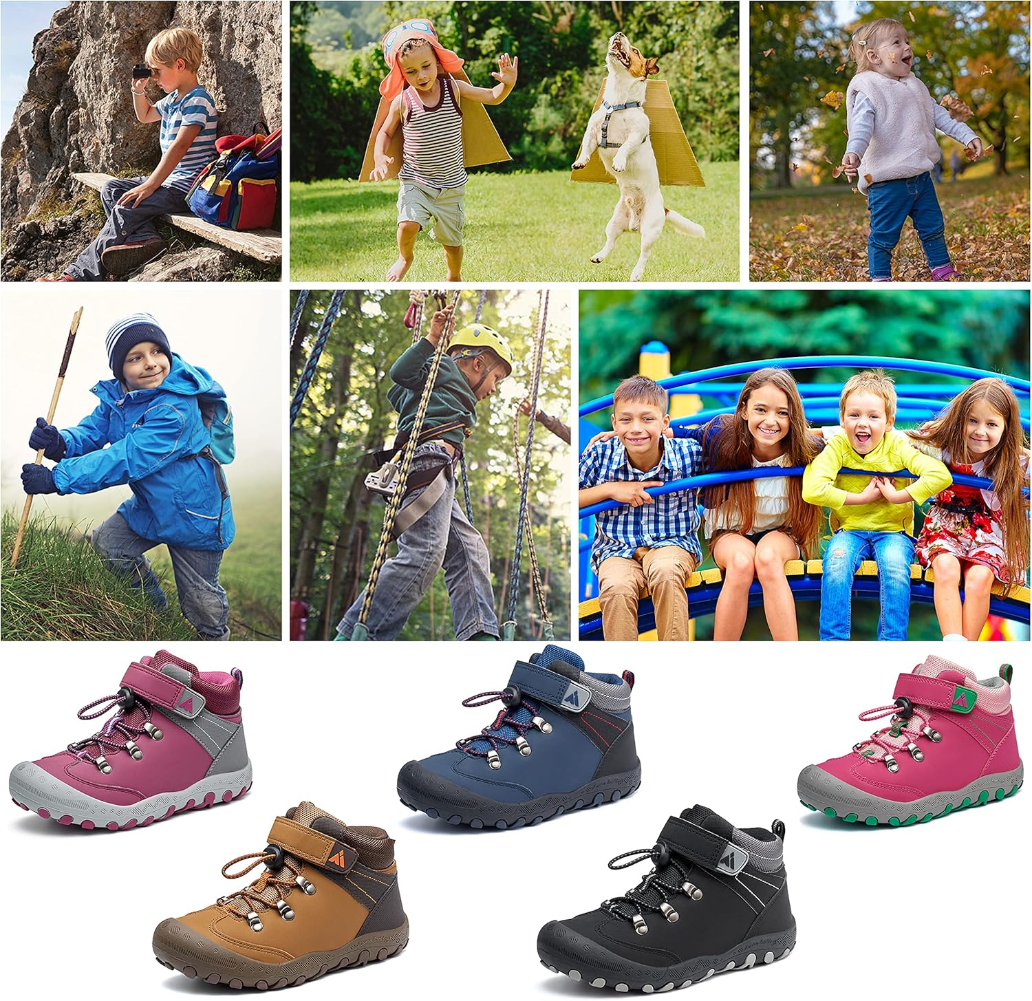  | Mishansha Boys Girls Water Resistant Hiking Boots Anti Collision Non Slip Athletic Outdoor Ankle Walking Shoes | Hiking Boots
