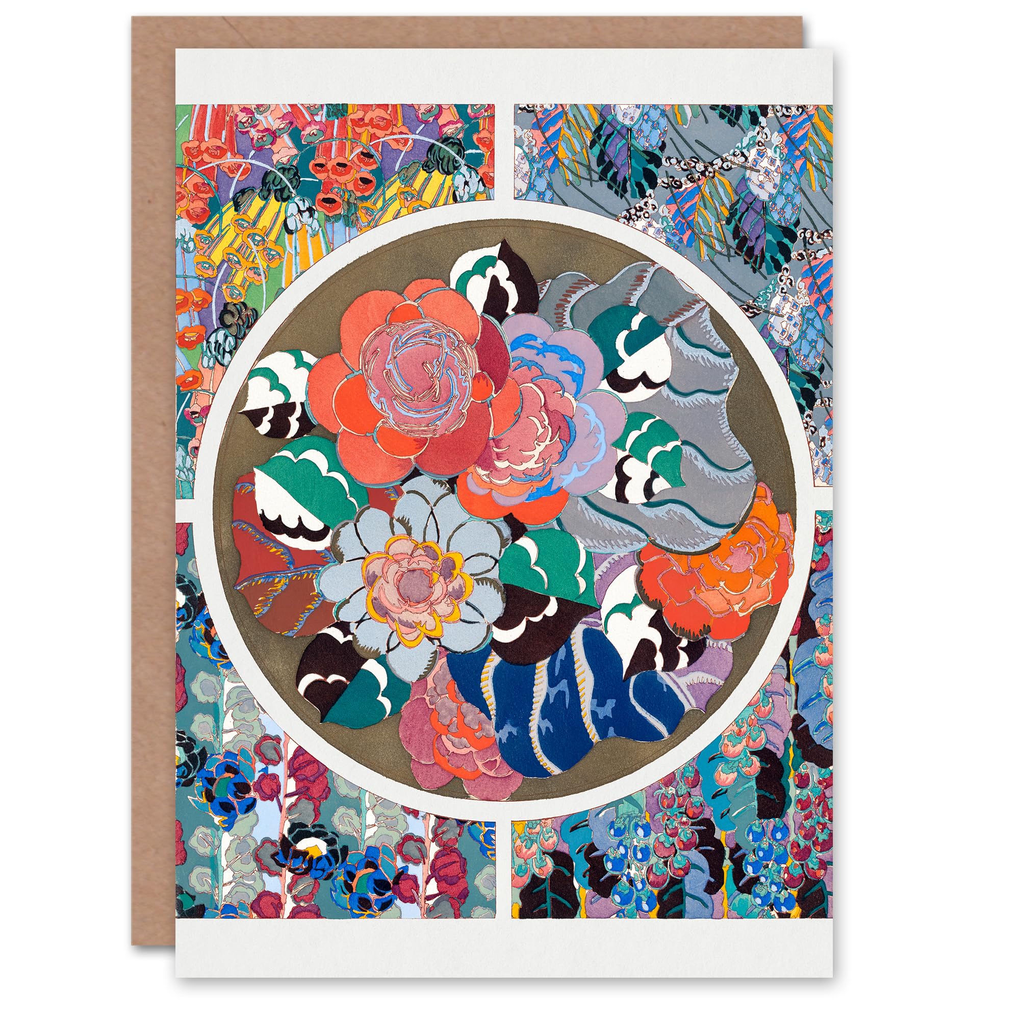 Artery8 Edouard Benedictus Art Card Floral Art Deco Pattern