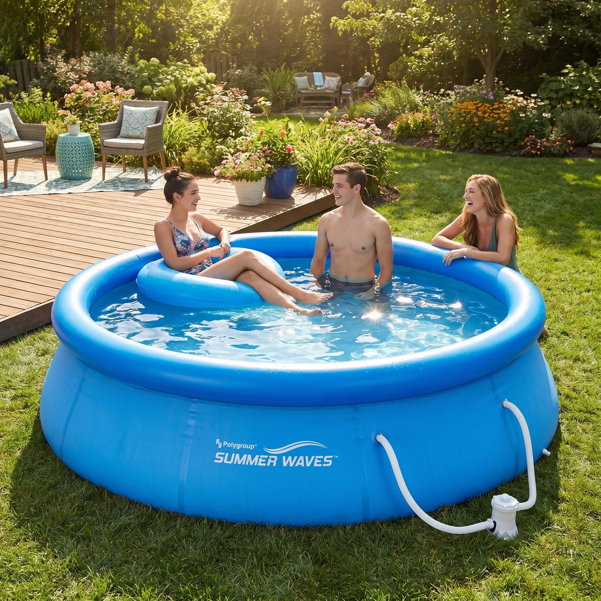 Summer Waves Fast Set Quick Up Piscina 366 x 91 cm swimming pool Familias Piscina con bomba de filtro