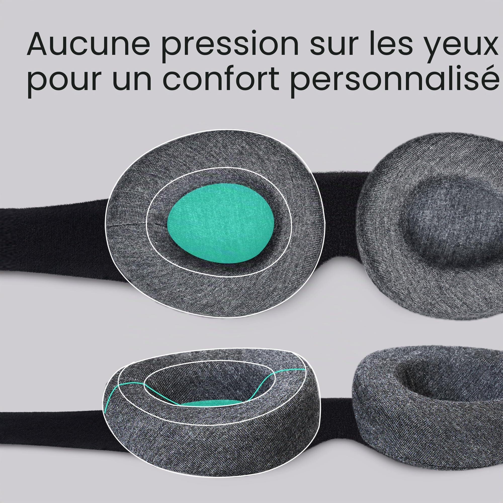 Masque de Sommeil Manta Sleep - Masque pour les Yeux 100% Blackout - Aucune Pression Oculaire - Coupe Ajustable pour les Yeux - Masque de Sommeil pour les Dormeurs Légers et les Voyageurs