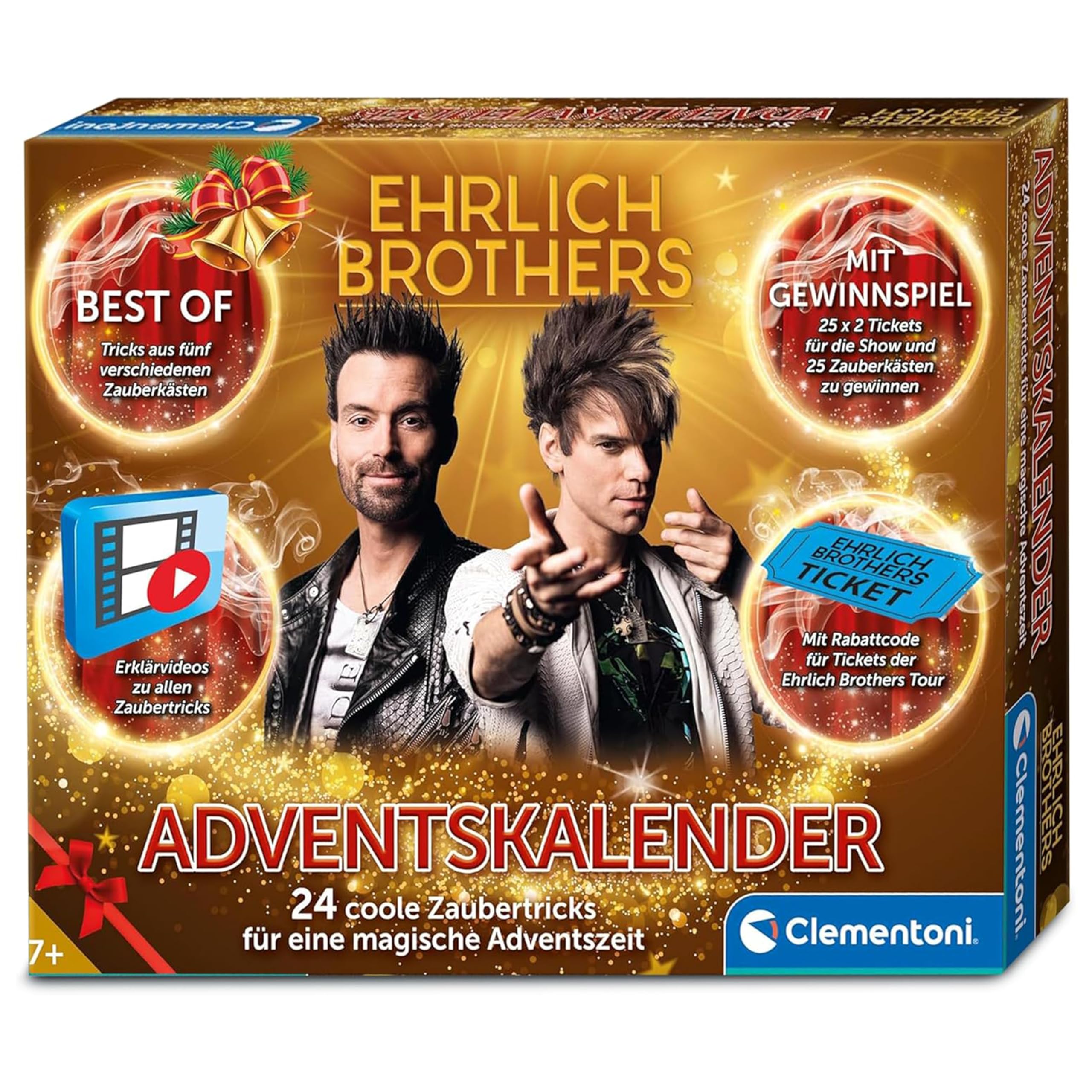 Ehrlich Brothers Adventskalender - Weihnachtskalender der Magie mit 24 Zaubertricks für Kinder ab 7 Jahren von Clementoni 59407