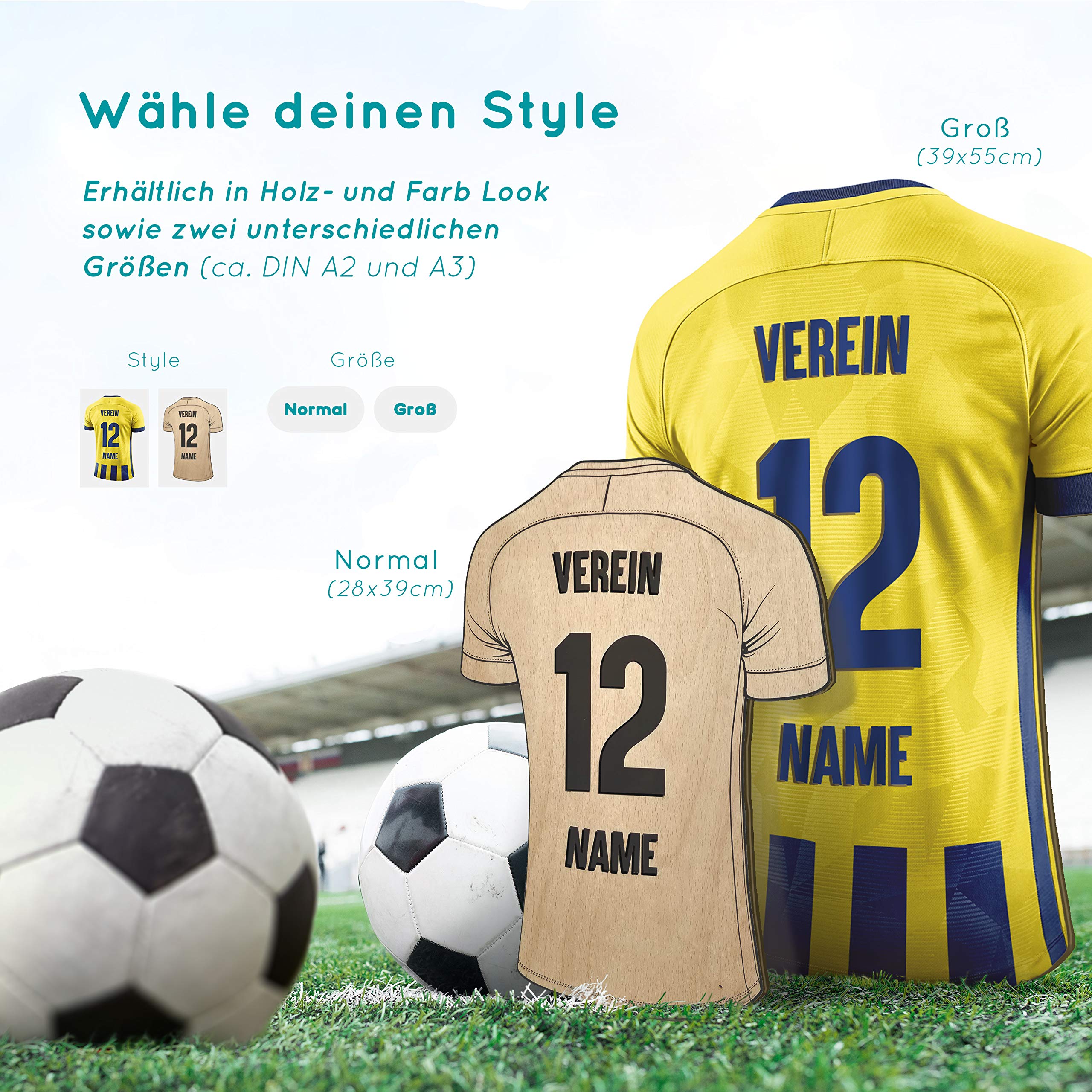 Elbeffekt Trikotlampe für Fenerbahce Fans aus Holz - personalisierbares Geschenk - schenke Dein individuellen Fenerbahce Fanartikel aus Echtholz