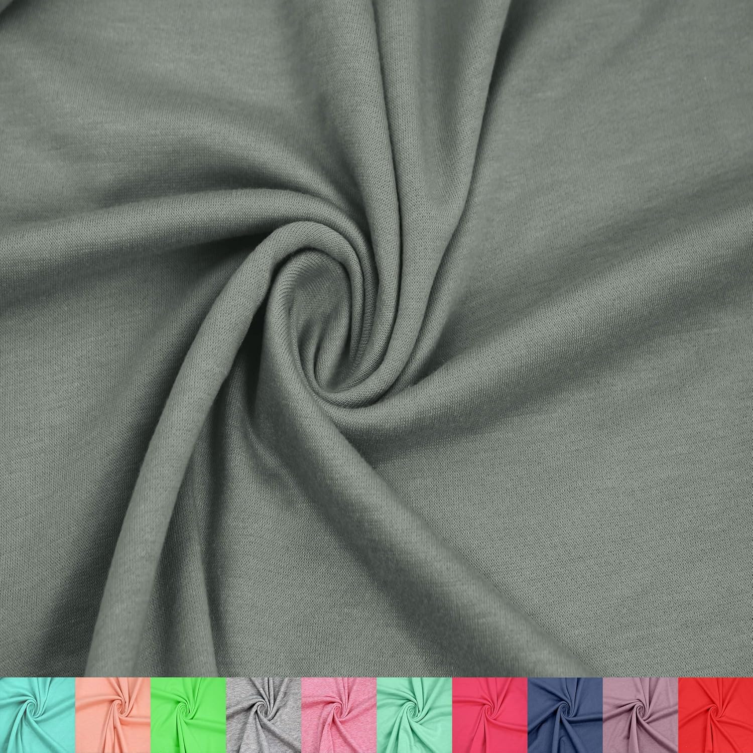 60" Wide Poly Spandex French Terry Brushed Fabric (210 GSM), Medium Weight, 4-Way Stretch, Soft & Warm - Great for Apparel, Hoodies, Sweatshirts, Joggers & DIY