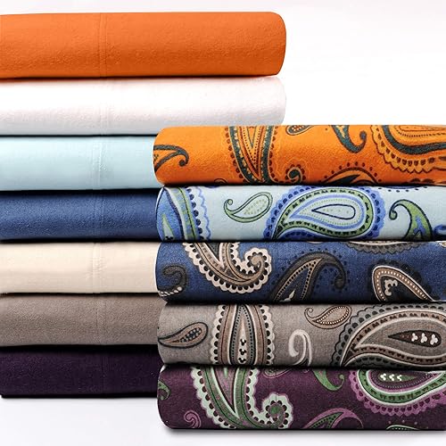 Miniatura 6 de Superior Fundas de almohada de franela de algodón de primera calidad, juego de 2 fundas de almohada de franela de algodón 100% cepillado, estampado