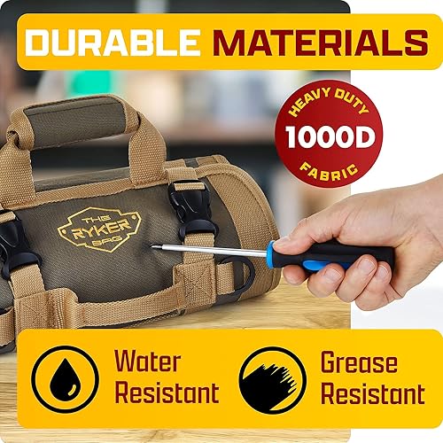 Vista 19 de The Ryker Bag PRO - Bolsa oficial organizadora de herramientas con 4 bolsas desmontables y organizador de llaves, para mecánico, motocicletas Bolsa