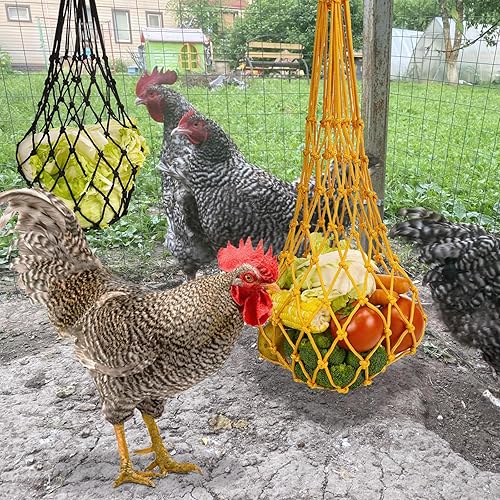 Miniatura 6 de 4 piezas de pollo, bolsa de cuerda de verduras de aves de corral, soporte de frutas y pollo, alimentador de repollo, herramienta de alimentación con