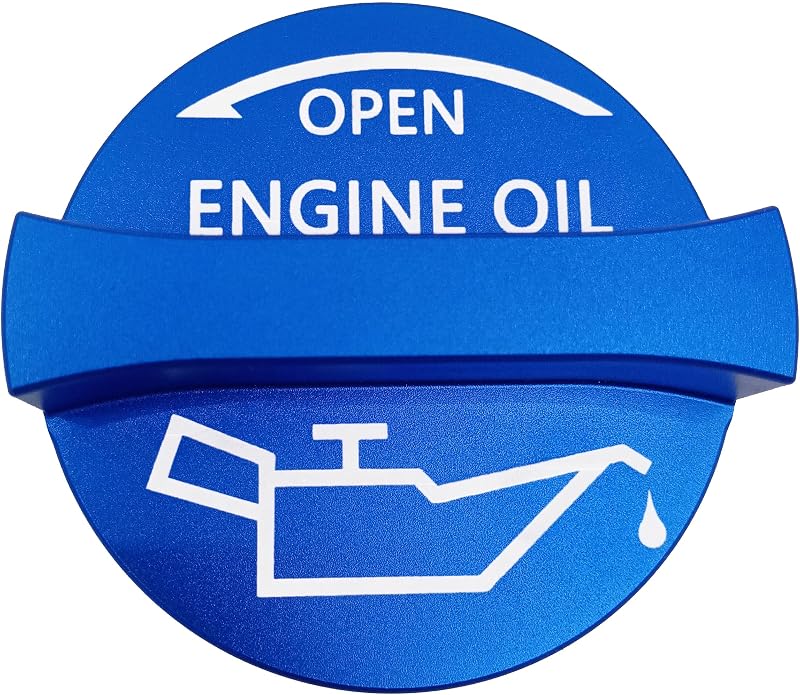 Tampa de abastecimento de óleo do motor em alumínio kweiny azul para Hyundai, Kia e alguns modelos compatíveis – 1 unidade
