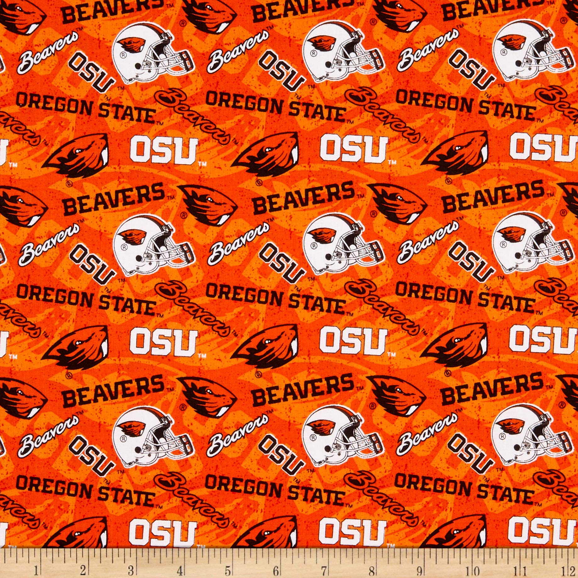 Sykel Enterprises NCAA- Oregon State 1178 Tone on Tone Orange/Black/white, Fabric by the Yard