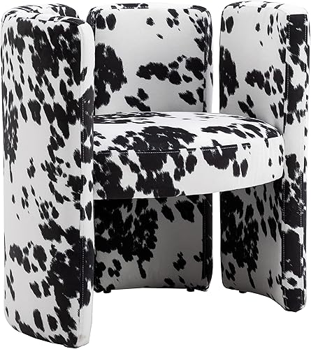 Miniatura 4 de chairus Silla de comedor moderna única de terciopelo, bonita y cómoda, tapizada, para sala de estar, dormitorio, recepción, vaca