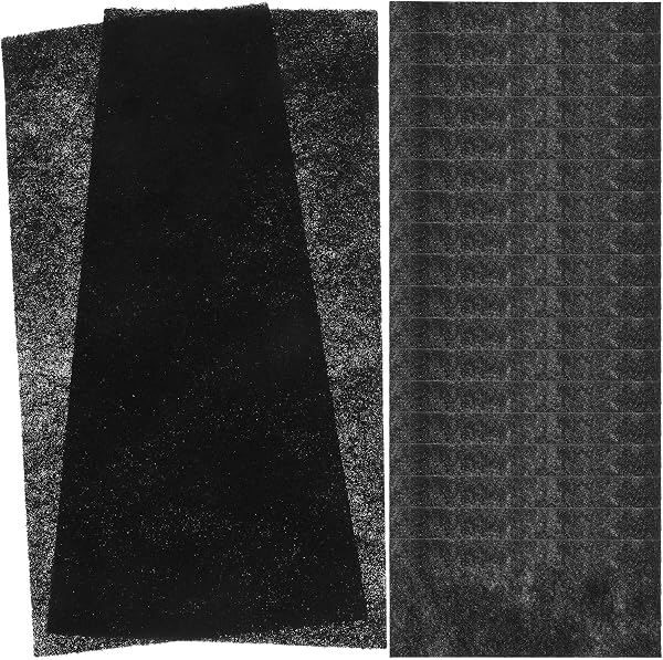 活性炭フィルター20枚入り - 9.8x4.3cm、サイズに合わせてカット可能 - 空気清浄機、換気フード、掃除機、水槽用の消臭活性炭フィルターシート - 1